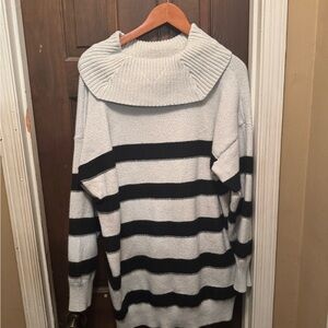 Women’s Size 18-20 Lane Bryant Striped Oversized Sweater with Cowl Neck